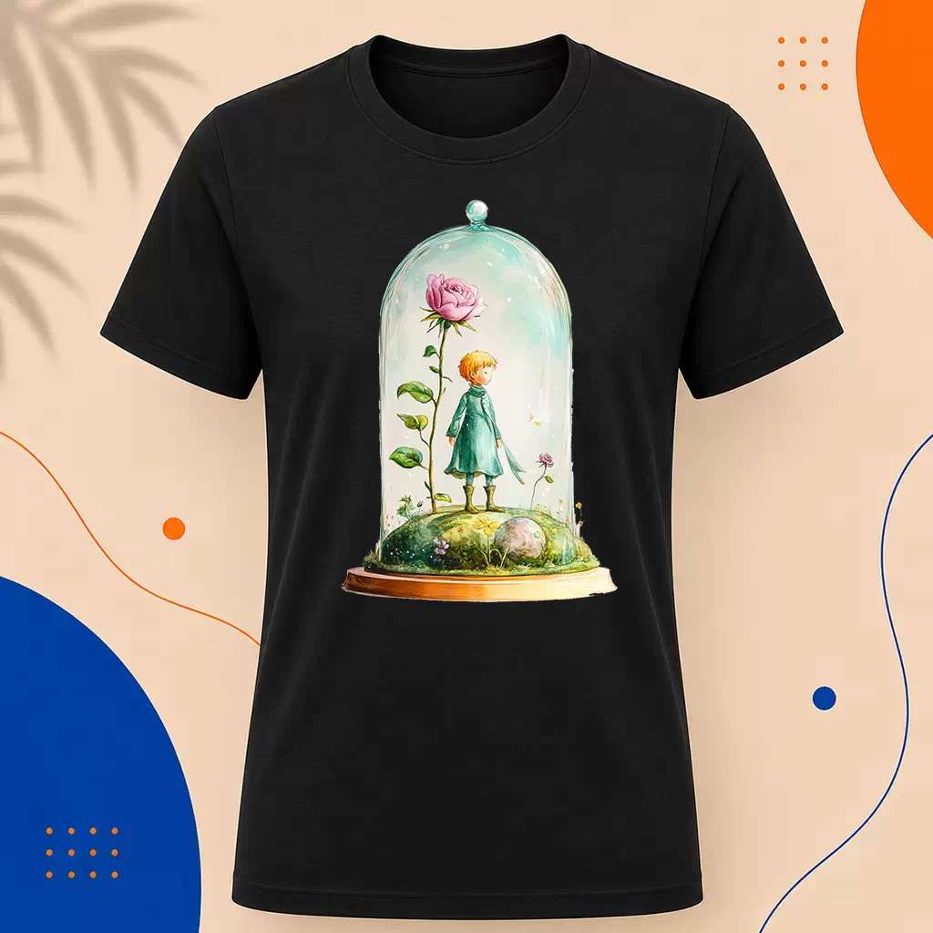 Pánské tričko - Růže v kupoli - Malý princ - Le petit prince